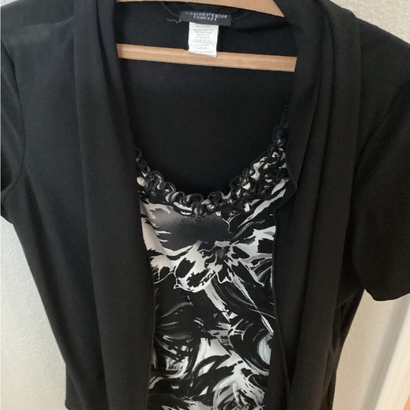 Tops - Black and White Top with Cardigan